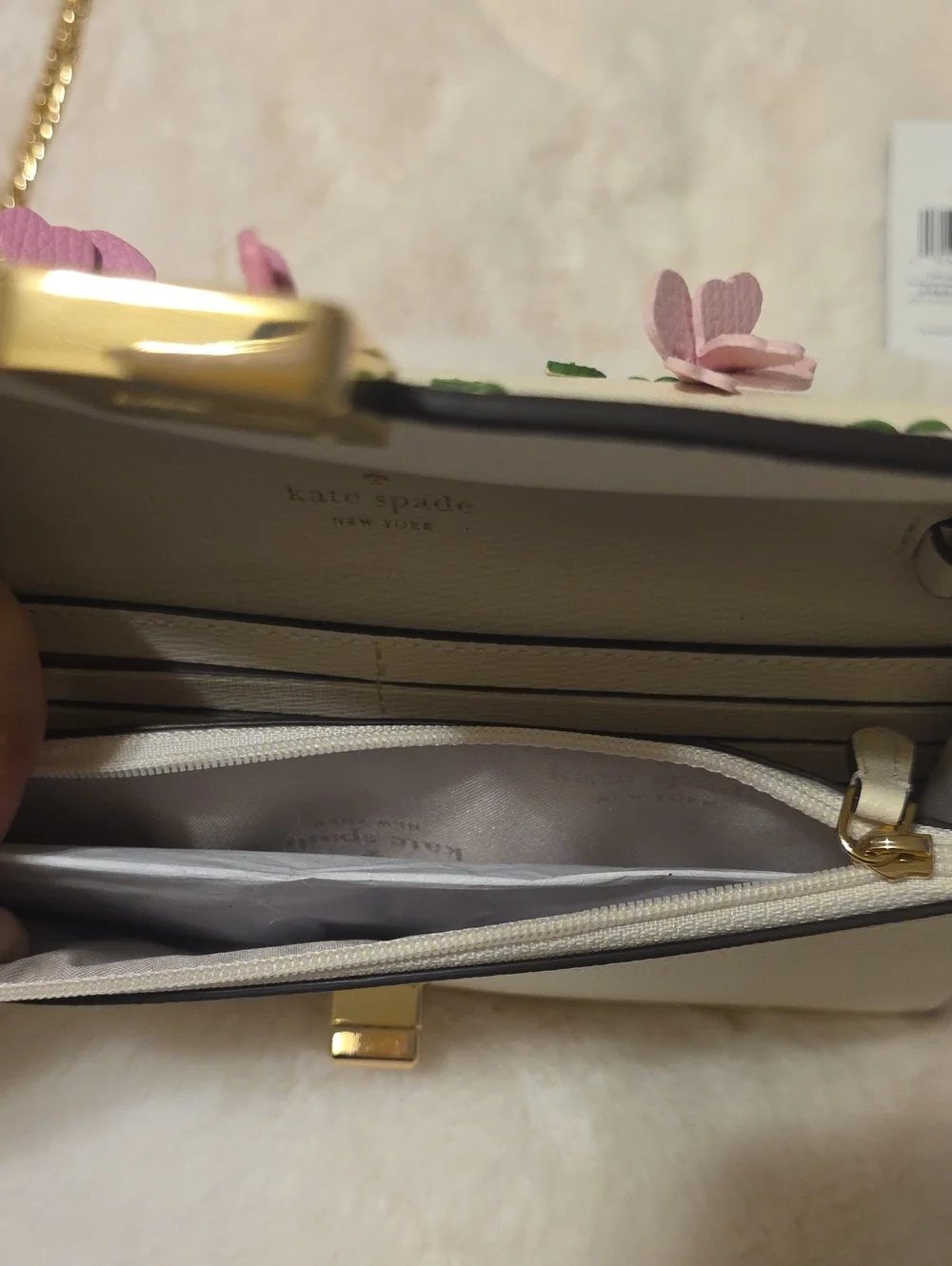 Kate Spade Phoebe Floral Applique Turnlock Wallet-on-chain Nwt